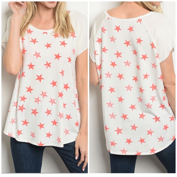 Tops - IVORY peach star top T-shirt - Top